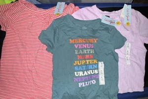 Cat & Jack Girl's Size Medium 7/8 Short Sleeve T-Shirt Lot of 3 - Picture 1 of 5