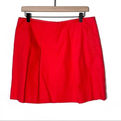J. Crew Naranja Rojo Falda Plisada Talla 10 B96 Foto 1 de 4