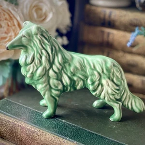 SylvaC Rough Collie Dog Green Figurine #1548 Vintage Excellent  - Picture 1 of 5