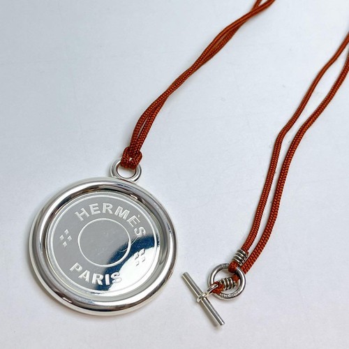 HERMÈS Collana con ciondolo Hermes argento AB usata 70 cm senza scatola autentica