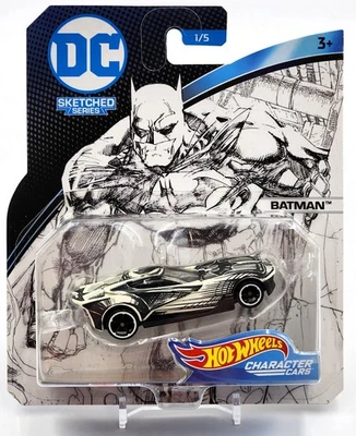 2017 Hot Wheels DC Sketched Series Batman Character Car 1/5 Mattel - Image 1 of 4