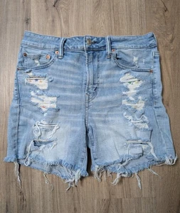 American Eagle Cut-off Denim Shorts Size 30 Distressed Rainbow Unisex Pride - Picture 1 of 9