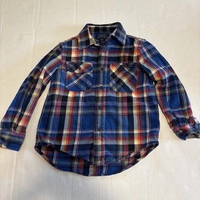 Polo Ralph Lauren Niño Pequeño A Cuadros Abotonados Azul Talla 4T Foto 1 de 4