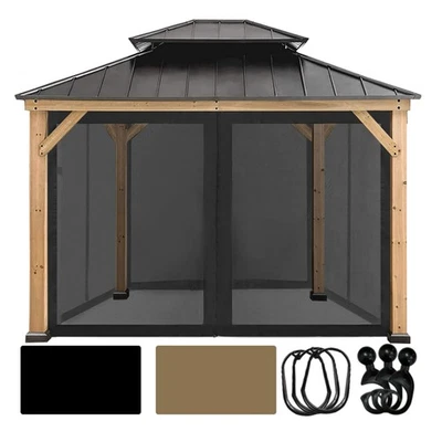 Zippered Mosquito Netting Screen for 10'x10' Gazebo - Enhances Outdoor Privacy - Image 1 of 4