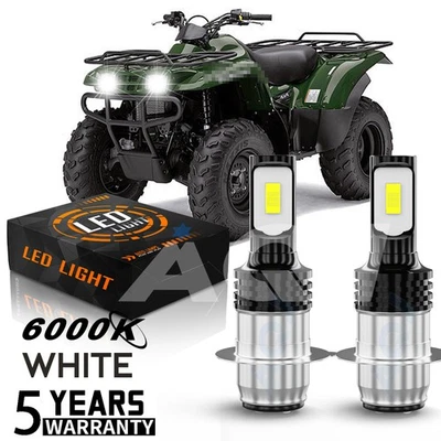 For Kawasaki Bayou 400 1993-1999 2pcs H6 LED Headlight 6000K White Bulbs Foto 1 de 4