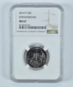 2014-P Washington Quarter Shenandoah America The Beautiful MS67 NGC *2355 - Picture 1 of 5