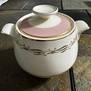 Vintage Zuckerdose, Cunningham Pickett 40er Jahre Pink Sunrise mit Deckel. Ersatz - Bild 1 von 9