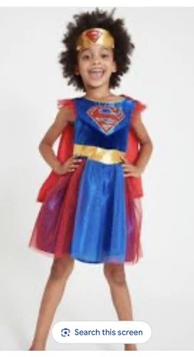 Superhero Super girl Costume Dress  Age 5-6 Years Girls Halloween - Image 1 of 4