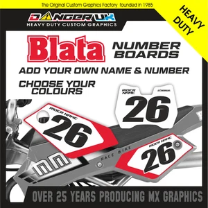 CUSTOM BLATA 2.6 MINI MOTARD NUMBER BOARDS BACKGROUNDS GRAPHICS DECALS - Picture 1 of 9