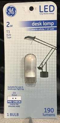 GE Lighting Frosted G4 Base T3 LED Lamp 2 Watt 190 lumens - Image 1 of 3