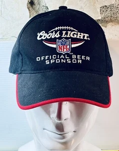 Official Coors Light NFL Cap Baseball Hat Soft Touch Adjustable Black W Red Trim - Picture 1 of 5