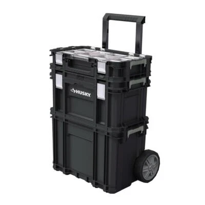 22 in. Husky Portable Rolling Tool Box on Wheels Cart Part Organizer Storage Bin - Image 1 of 4