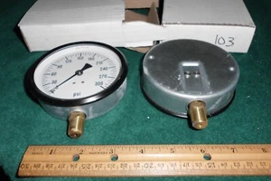 Conector inferior manómetro manómetro enfm 0-300 psi nuevo de lote antiguo 4" diámetro - Imagen 1 de 4