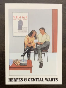 Herpes & Genital Warts - AIDS Awareness Card #77 - 1993 Eclipse Enterprises - Picture 1 of 2