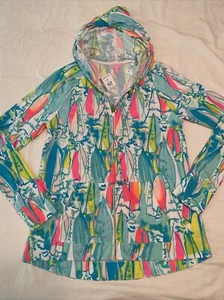 VGUC Lilly Pulitzer Mooring Hoodie Full Zip Popover - Multi Beach And Bae, Gr. S - Bild 1 von 12