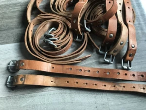 (Lot of 2)Genuine Polish Army Leather Equipment Strap Belt 50cm-Military Surplus - Picture 1 of 12