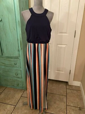 TRIXXI CLOTHING CO. SLEEVELESS, STRETCHY, STRIPED, MAXI DRESS, XL - Image 1 of 4