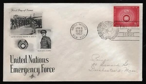 UN #52 8c U.N. Emergency Force, Art Craft FDC **ANY 5=FREE SHIPPING** - Picture 1 of 1