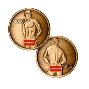 HEADS OR TAILS MALE FLIP CHALLENGE COIN - Bild 1 von 1