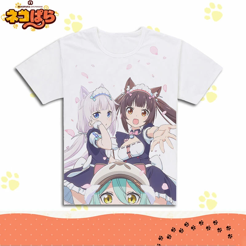 Anime NEKOPARA Unisex Camiseta Verano Blanca Manga Corta Informal Prendas para el torso TEE Informal Foto 1 de 1