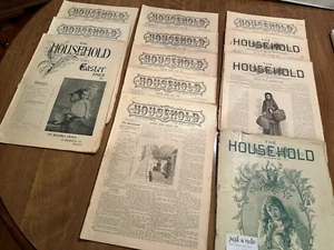 ANTIQUE THE HOUSEHOLD MAGAZINE 1891 ORIGINAL "AS IS" 12 ISSUES - Picture 1 of 9