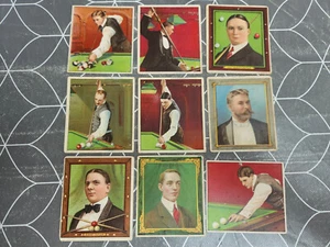 9 x ATC MECCA T218 1910 tobacco cigarette cards CHAMPION POOL & BILLIARD PLAYERS - Picture 1 of 20
