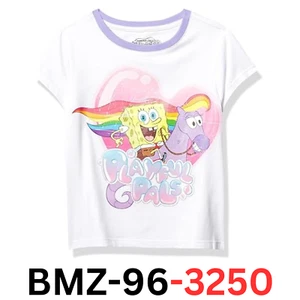 SpongeBob SquarePants Girls' Short Sleeve T-Shirt Big Kids' Tee, Size 5/6 - Picture 1 of 3
