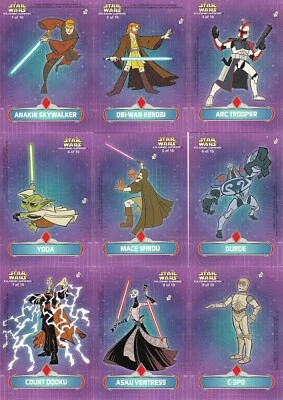 STAR WARS CLONE WARS 2004 TOPPS DIE-CUT STICKER INSERT CARD SET 1 TO 10 - Image 1 of 2