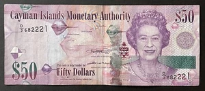CAYMAN ISLANDS 2018 : $50 - Elizabeth II, Stingray. D3 682221 - Picture 1 of 2