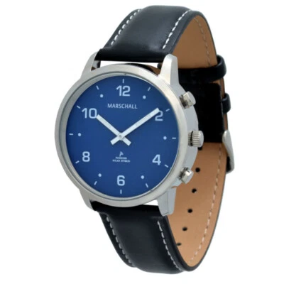 Marschall sprechende Herren Funk Solar Hybrid 1150BL schwarzes Lederarmband - Bild 1 von 2