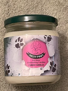 FURRY CUDDLES Blunteffects Odor Eliminating Candle 15 oz. Glass Jar Soy Wax - Picture 1 of 1