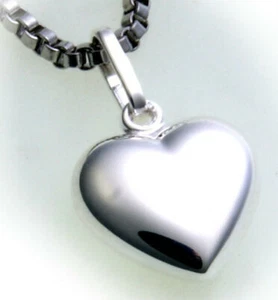 Anhänger Herz echt Silber 925 Hochglanz plastisch Sterlingsilber Unisex 3D - Picture 1 of 2