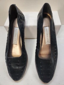 Naturalizer Women's Leather Woven Comfort Shoes Black Flats Size 7.5 - Picture 1 of 9