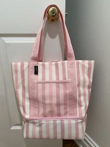 NEU Victoria's Secret rosa gestreifte Kühltasche - Bild 1 von 8