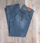 Lucky Brand Jeans Mens 34x32 Blue Stretch 181 Relaxed Straight Leg Pocket Denim