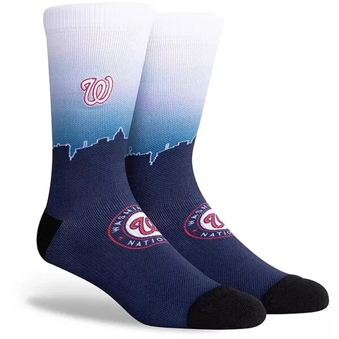 New! Washington Nationals Skyline Sky Crew Socks Mens Large Fits Size 6-12 MLB Cover