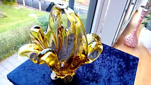 Glas Schale / Korb - BÖHMEN CHRIBSKA - dekoratives Design - 19 x 16 cm - Bild 1 von 6