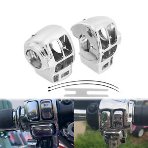 Chrome Handlebar Switch Housing Cover Fit For Harley Electra Glide FLTR 1996-13