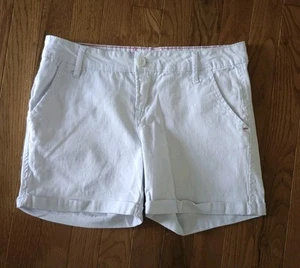 WallFlower Junior Bermuda Shorts Stretch Größe 9 weiß Rollsaum Bündchen niedriger Bund - Bild 1 von 12