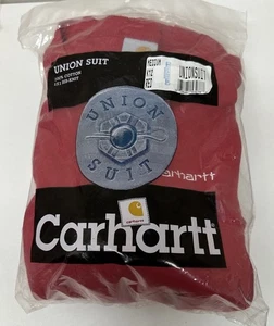 Vintage Carhartt Midweight Cotton Thermal Base Layer Red Union Suit Size M Made USA - Bild 1 von 7