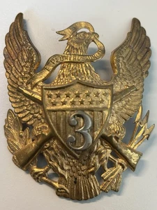 US Indian War Period Model 1872 3rd Infantry Regiment Helmet Plate - Imagen 1 de 14