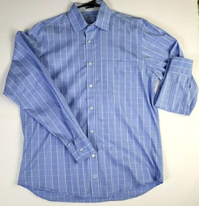 Bugatchi Uomo Shirt Men's XL Blue Stripe Long Sleeve Button Up - Picture 1 of 9