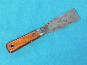 Vintage Red Devil #4102 1-1/4" Flexible Putty Knife Hardwood Scales Hanger Hole - Picture 1 of 14
