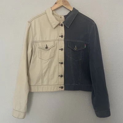 Moschino Jeans Chaqueta Denim Dos Tonos - Botón Delantero y Trasero Reino Unido 14 Foto 1 de 4