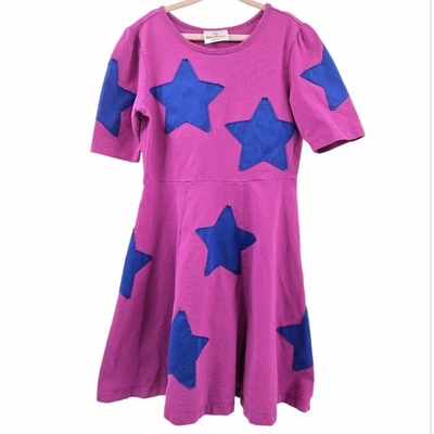Vestido Hannah Anderson Talla 8 130 Púrpura Parche Estrella Elástico Algodón Colorido Foto 1 de 4