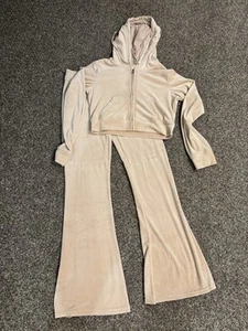 Hollister Velvet Track Suit Crop Top Hoodie Small Bell Bottom Sporty Conforta - Picture 1 of 5