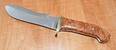 Jerry Kohls Custom WHITE HUNTER pattern Knife Sheath BURL Grip Fixed SS puma - Image 1 of 4