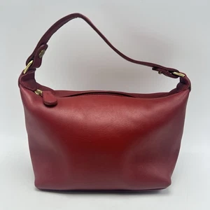 Vintage Coach Handtasche 6929 Mini Handtasche Hobo Kosmetiktasche rot Leder innen gestreift - Bild 1 von 16