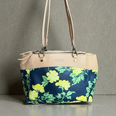 Bolso de mano American Leather Co Taylor Triple Entrada Midnight Botanical Roses Foto 1 de 4