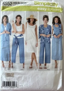 Simplicity 4552  Skirt/Cropped Pants/Dress/Top/Kimono/Scarf SZ 10-18 Or 20W-28W - Picture 1 of 2